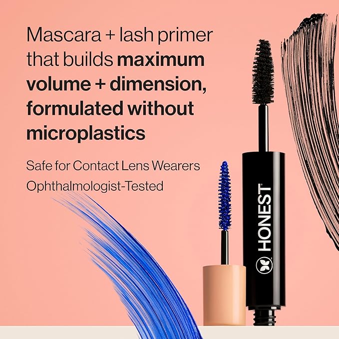 Honest Beauty 2-in-1 Extreme Volume Clean Mascara, Black, 0.27 fl oz