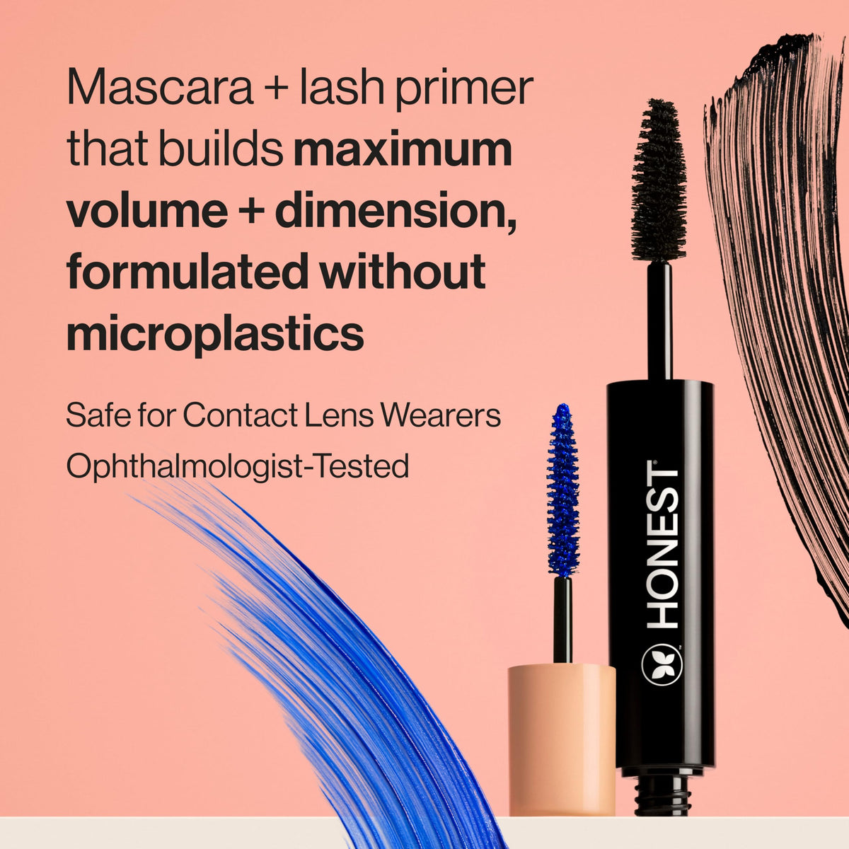 Honest Beauty 2-in-1 Extreme Volume Clean Mascara, Black, 0.27 fl oz