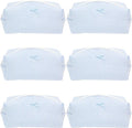 PAZIMIIK Cozy Makeup Bag for Women,Zipper Cosmetic Pouch,Stripe Blue,6 Pack
