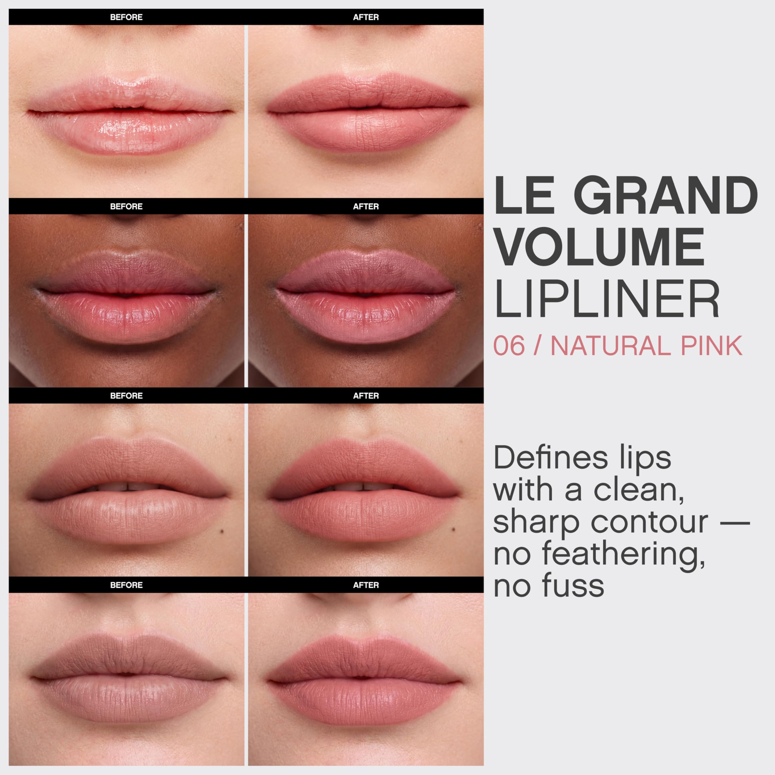 Vivienne Sabó Gel Lipliner Le Grand Volume Sharpenable, Long-Lasting Smudge-Proof Lip Liner & All-Over Lip Color, Creamy Precision Formula, Comfortable Wear, 06 Natural Pink