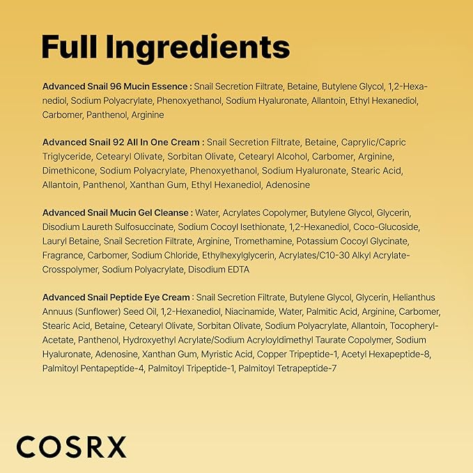 COSRX All About Snail Mucin Korean Skin Care Set, Mini Travel Essentials