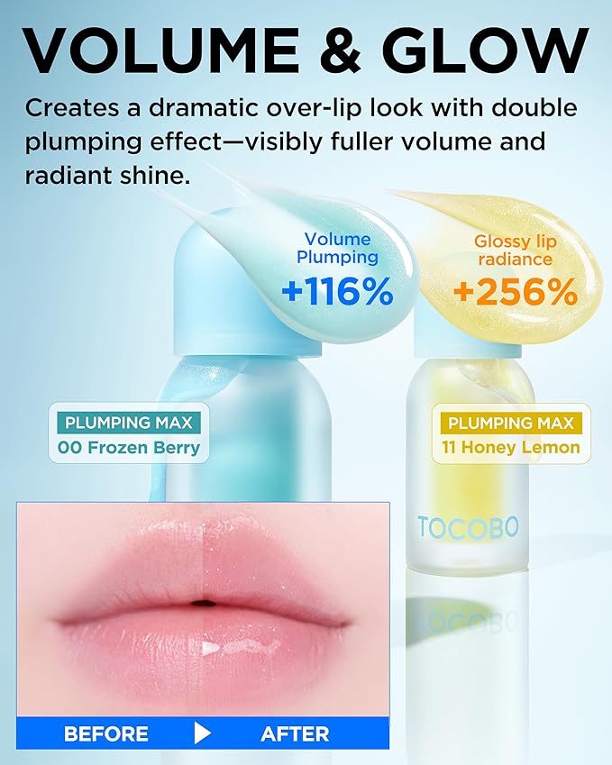 TOCOBO Juicy Berry Plumping Lip Oil 13 Choco Berry – Korean Vegan Hydrating Lip Oil with Plant Oils for High Shine Gloss - Non Sticky Formula for All Skin Tones, 0.12 fl.oz.