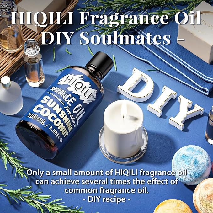 HIQILI Sunshine Coconut Fragrance Oil for Diffuser, Candle & Soap