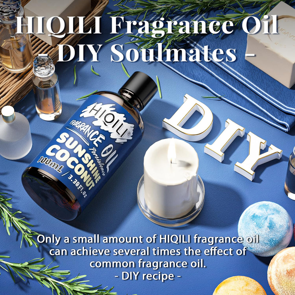 HIQILI Sunshine Coconut Fragrance Oil for Diffuser, Candle & Soap