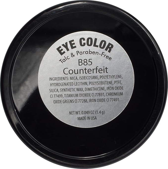 Pure Ziva Counterfeit Shimmering Deep Forest Green Blue Grey Pressed Powder Single Vegan Eyeshadow; Talc, Paraben & Cruelty Free