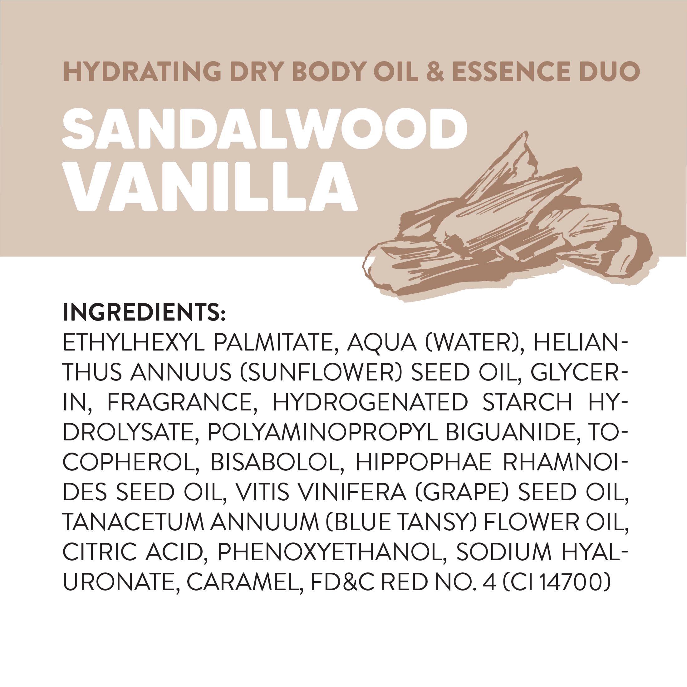 Onyx Professional Hydrating Dry Body Oil & Essence Duo, Sandalwood Vanilla, 3.7 fl oz, 2pk