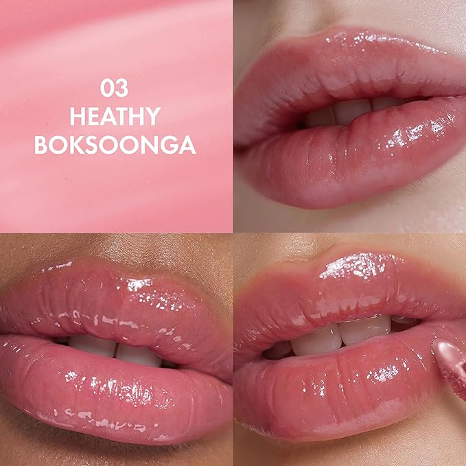 Amuse SEOUL Daisy Flower Dew Tint (03 HEALTHY BOKSOONGA) - Glossy Moisturizing Lip Stain, Watery Glow Lip Tint, Long Lasting Color, Dewy Finish, Vegan, Korean Beauty Makeup