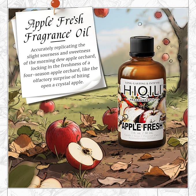 HIQILI Apple Fresh Fragrance Oil for Candle & Soap Making - 1 Fl Oz