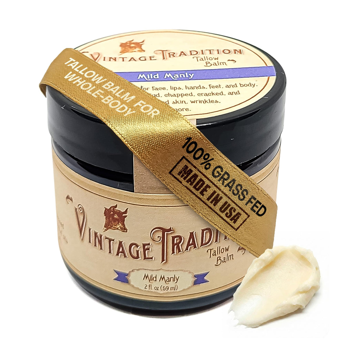 Vintage Tradition Men's Grass-Fed Tallow Balm | All-Purpose Salve 2 oz