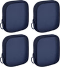 Sinzip 4 Pieces Mini Zipper Nylon Mesh Pouch, Mesh Cosmetic Bags Makeup Bags, Multipurpose Travel Toiletry Bags for Office Supplies and Travel Accessories (Navy Blue, S)