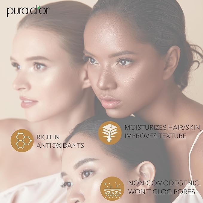 PURA D'OR ORGANIC Sunflower Seed Oil (16 Oz) 100% Pure & Natural USDA Certified Cold Pressed Carrier Oil For DIY Beauty - Unscented, Hexane Free Liquid Moisturizer - Face Skin & Hair