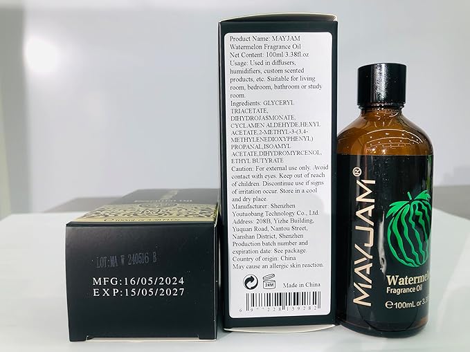MAYJAM Watermelon Fragrance Oil for Diffusers for Home, 3.38FL.OZ