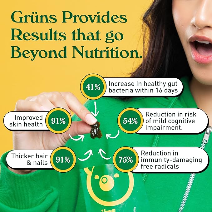 Adult Greens Gummies & Daily Multivitamin, Prebiotic Fiber, 28 ct