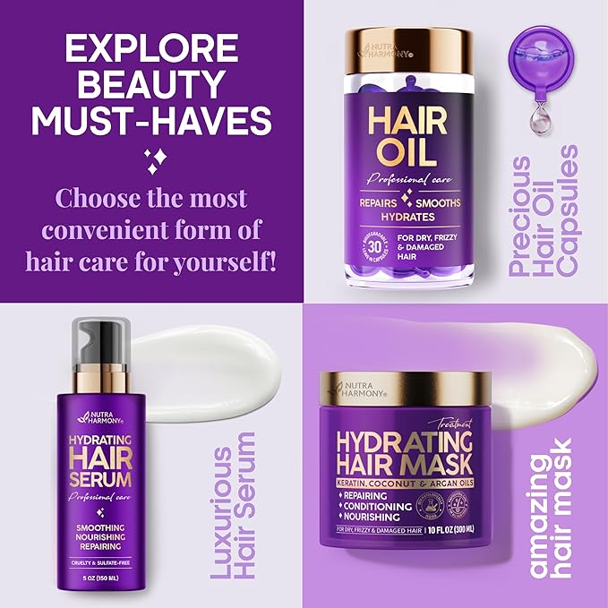 Hydrating Hair Serum for Dry & Frizzy Hair – Leave-In Split End Repair 5 oz