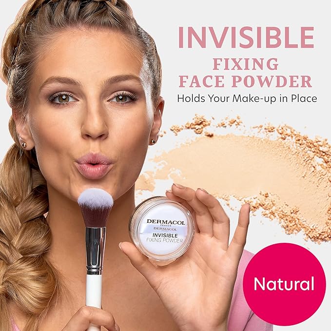 Dermacol Invisible Fixing Powder, Translucent Setting Powder 0.46oz Natural