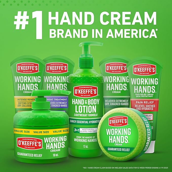 O’Keeffe’s Hardworking Body Lotion, Deep Hydration for Extremely Dry & Cracked Skin, 12 oz Pump (1 Pack), Fragrance-Free & Hypoallergenic, Non-Greasy Fast-Absorbing Formula