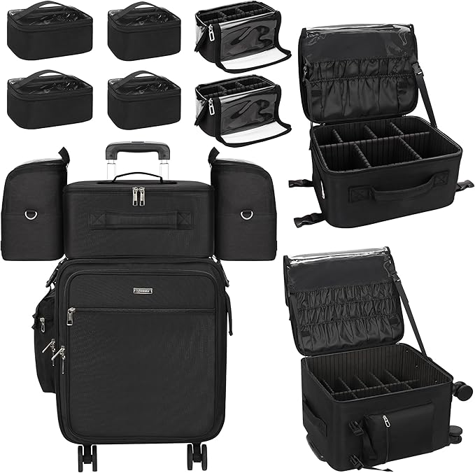 Rolling Makeup Case Professional Makeup Train Case for Makeup Artist