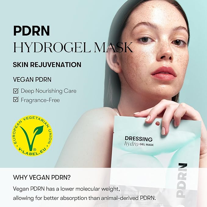 VT COSMETICS PDRN Hydrogel Mask (33gx4ea), Intensive Nourishing & Rejuvenating Overnight Mask, Skin Repair, Elasticity Boost, Hydrating & Plumping, Korean Skincare, Korean Gel Mask