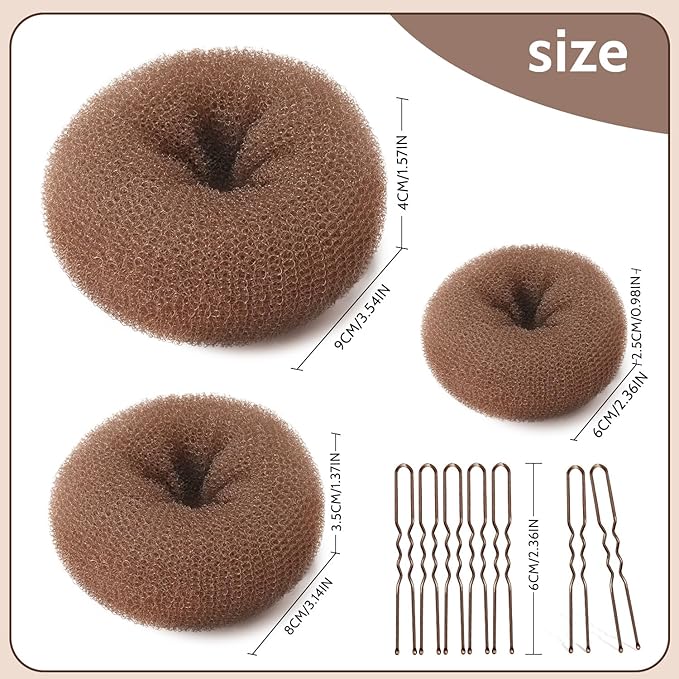 TsMADDTs Dount Bun Maker, Light Brown Hair Bun Maker for Ballet, Dance