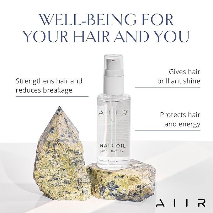 AIIR Jade Hair Oil - Anti Frizz Shine Treatment for Dry Damaged Hair, 2oz