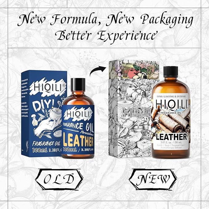 HIQILI Leather Fragrance Oil, Men's Scent for Car Air Freshener - 150ML