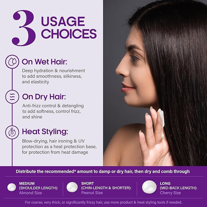 Hydrating Hair Serum for Dry & Frizzy Hair – Leave-In Split End Repair 5 oz