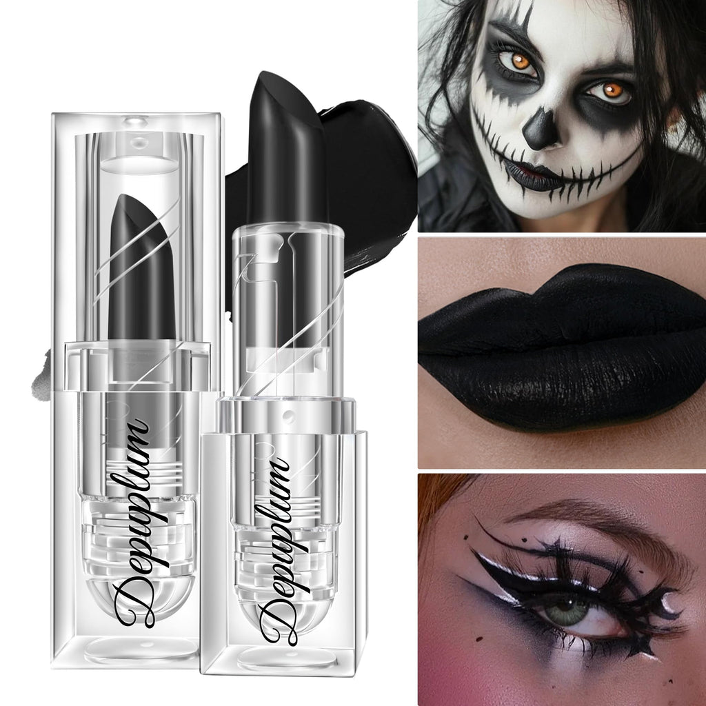 Depuplum 3Pcs Black White Red Lipstick Lip Face Body Paint for Women