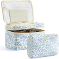 HBselect 2Pcs Travel Makeup Bag Large Quilted Cosmetic Bag Make up Bag