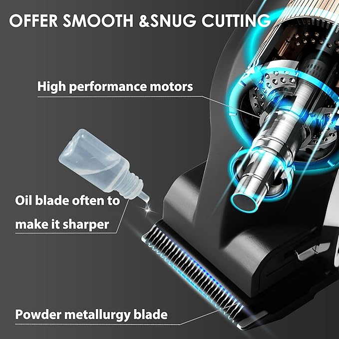 KEMEI Hair Clippers for Men, Professional Clipper and Trimmers Set, Cordless Zero Gap Trimmer for Men with LED Display, 11 Guide Combs