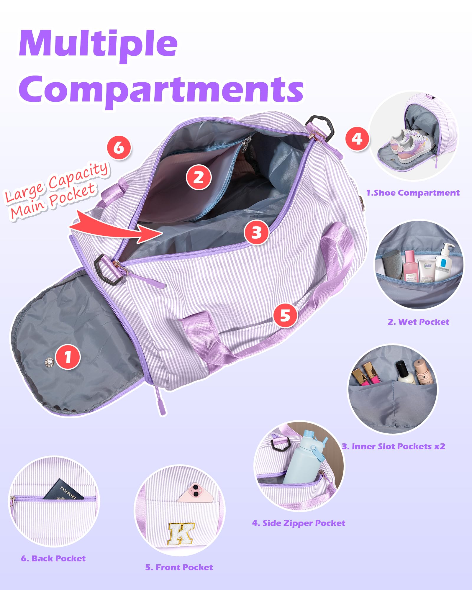 Vogewood Tween Gifts Trendy Stuff, Girls Travel Duffle Bag, Cute Gym Bag