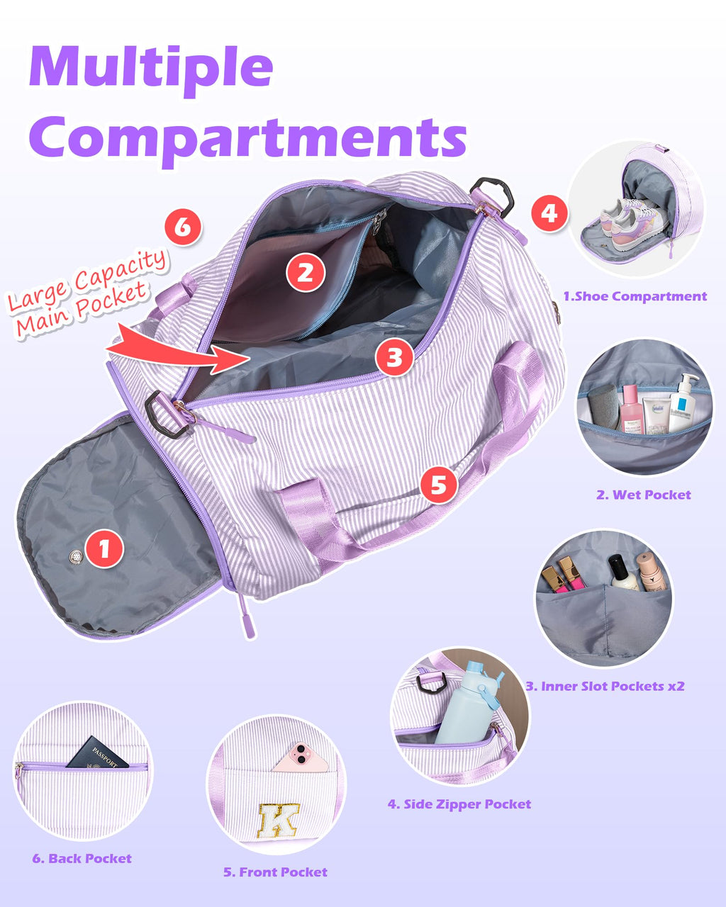Vogewood Birthday Gift for Tween, Girls Travel Duffle Bag, Kids Duffle Bag