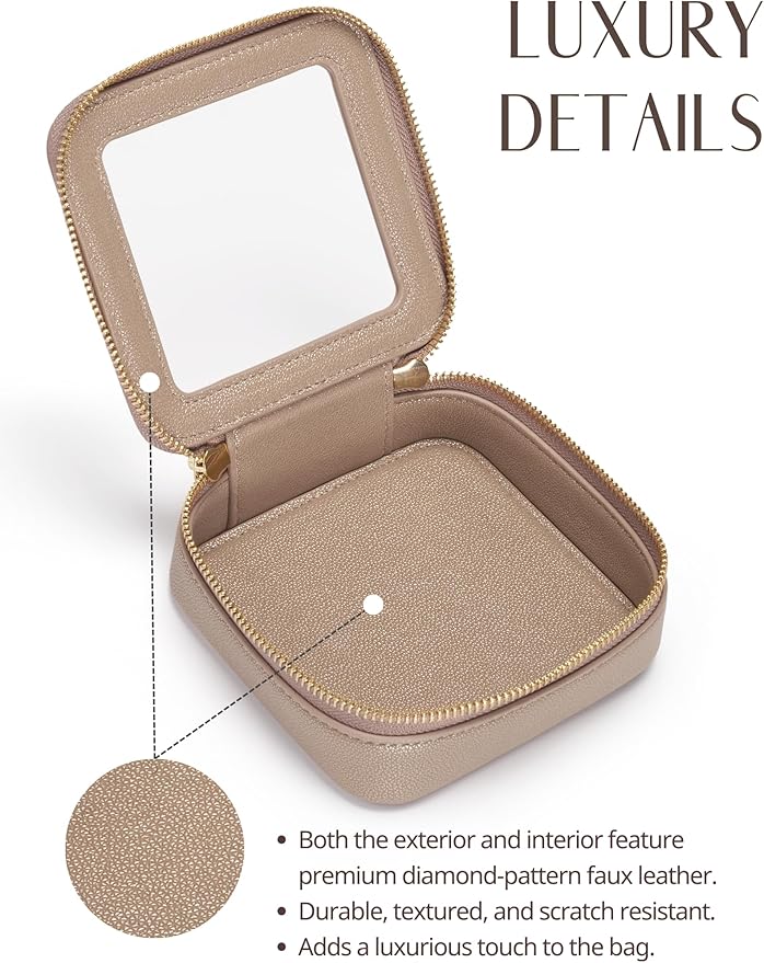 Popvibe Small Makeup Pouch Clear Makeup Bag for Purse Travel Mini Bag for Women for Essentials Cute Cosmetic Case Traveling Small Toiletry Bag Portable Mini Pouch for Car Organizer Bag Gold