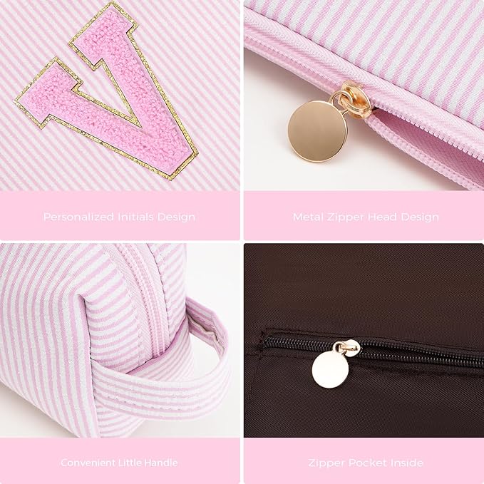 Btffitting Gifts for Teen Girls Women - Birthday Gifts for 10 11 12 13 14 15 16 17 18 Years Old Girl,Makeup Bag Cosmetic Bag,Teacher Gift Trendy Stuff Toiletry Bag - Pink,V