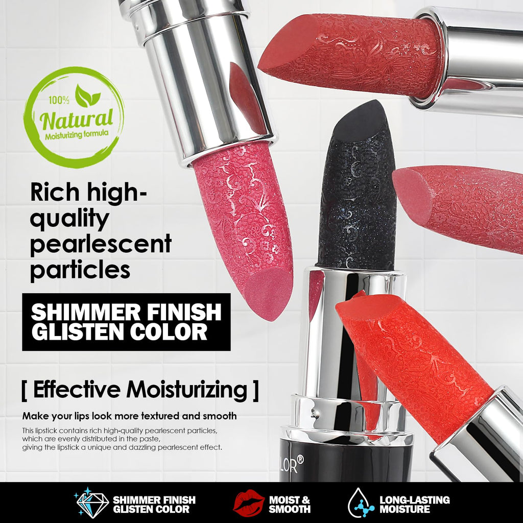 Anglicolor Glitter Coral Lipstick,Diamond High Shine Finish,Moisturizing Creamy Formula,Non-Sticky,Sparkle Brick Red Lipstick For Women,For Bar Nights Party,Music Festivals(14 SUNRISE AT SEA, 4g)