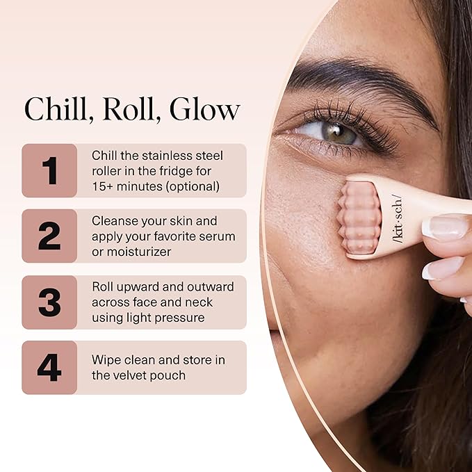 Kitsch Mini Ice Roller for Face Tool Set – Cooling Face Rollers - Blush