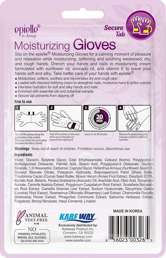 Epielle Moisturizing Hand Mask 6 Pairs, Soften with Sunflower Seed Oil & Vitamin E, Deep Moisturizing Gloves for Dry, Cracked Hands, Self Care Gifts for Women, Spa Kit