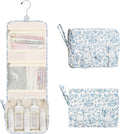 Relavel Small Hanging Toiletry Bag for Women, Floral Hanging Organizer