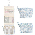 Relavel Small Hanging Toiletry Bag for Women, Floral Hanging Organizer
