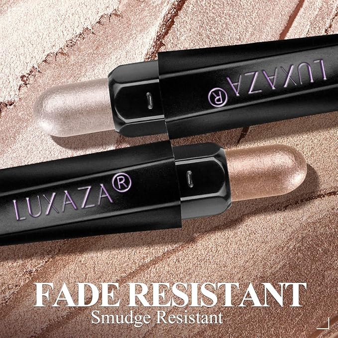 LUXAZA PRO Neutral Eyeshadow Stick Makeup Set, Metallic Shimmer Matte Cream Eye Shadow Eyeliner Brightener Pencil Crayon - Classic 6PCS A005, DESERT WILD