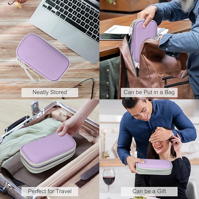 FYY Electronic Organizer, Travel Tech Pouch, Cable Organizer Light Purple