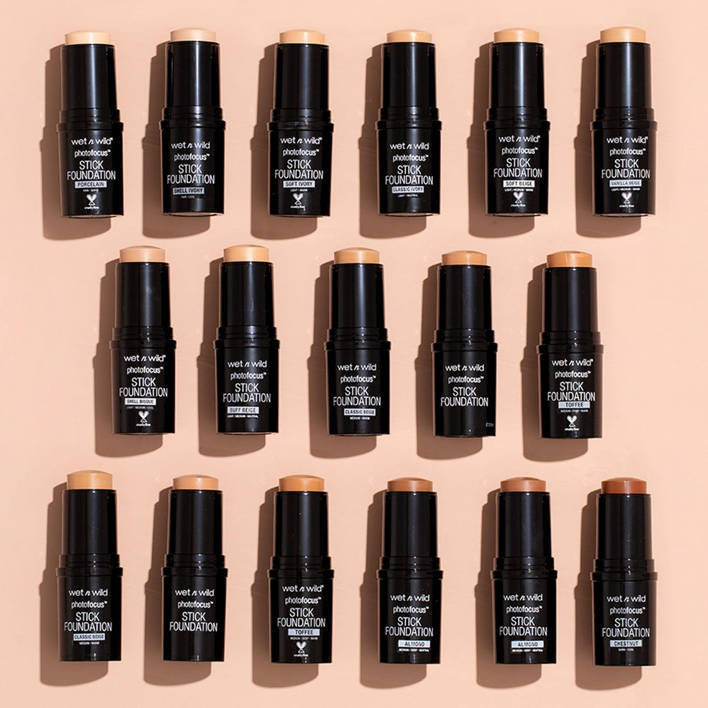 wet n wild Photo Focus Matte Foundation Stick Makeup, Shell Ivory | Vegan & Cruelty-Free