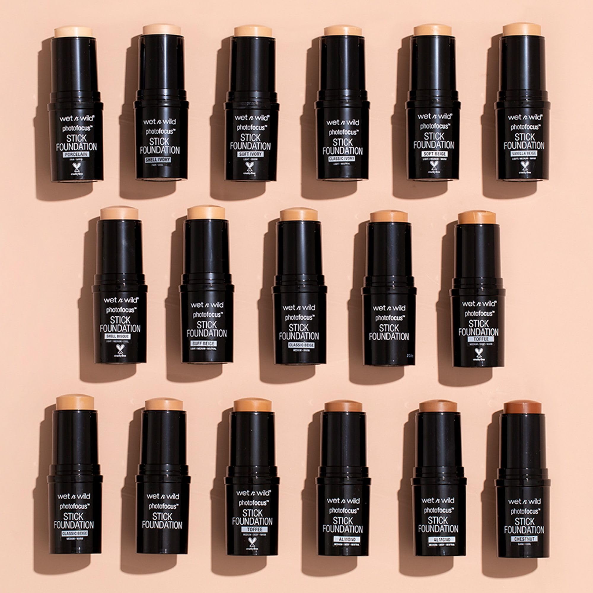 wet n wild Photo Focus Matte Foundation Stick Makeup, Shell Ivory | Vegan & Cruelty-Free
