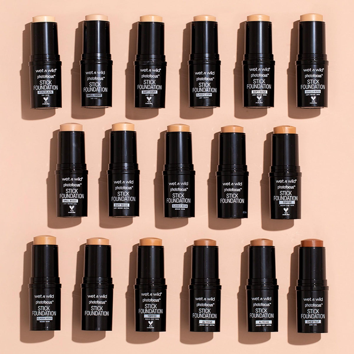 wet n wild Photo Focus Matte Foundation Stick Makeup, Shell Ivory | Vegan & Cruelty-Free