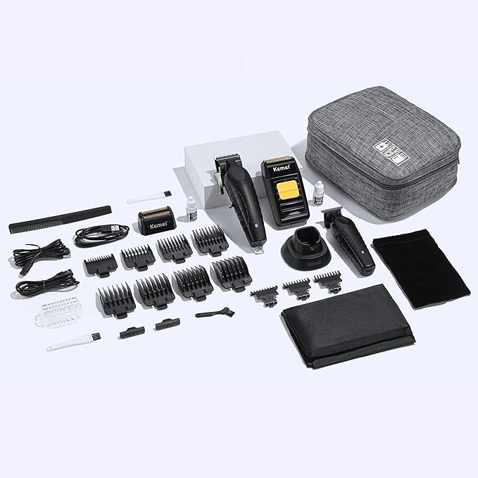 KEMEI Professional Hair Clippers and Trimmers Set Cordless Barber Clippers