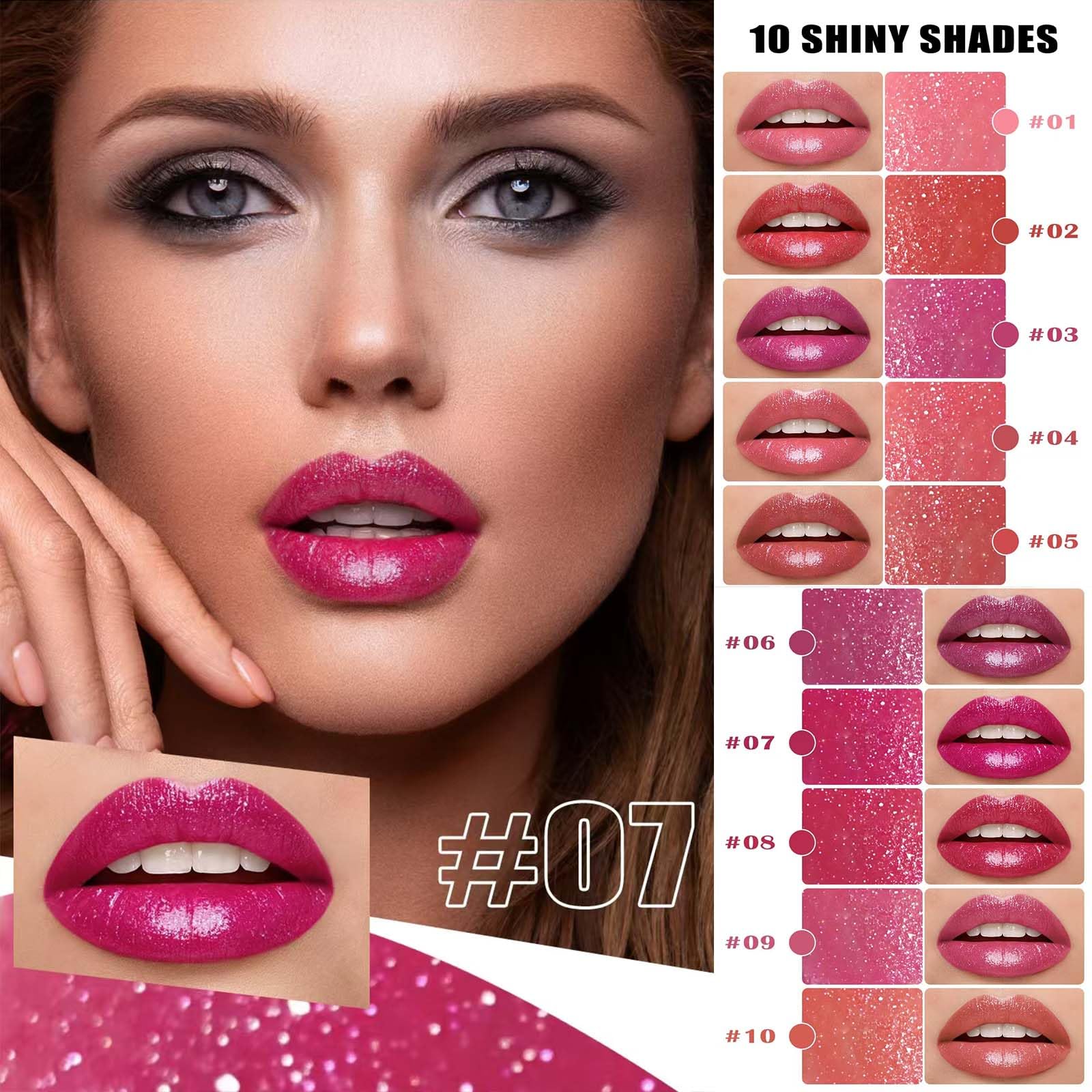 Metiplou Dark Purple Lipstick For Women Matte Nude Glitter Highly Pigmented Moisturizing Lip stick Hypoallergenic Waterproof Long Lasting Lipsticks Quick Makeup Lightweight Portable # 06