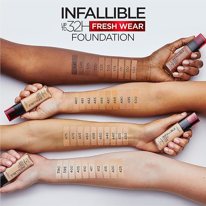 L'Oreal Paris Makeup Infallible Up to 32 Hour Fresh Wear Lightweight Foundation, 390 Rose Pearl, 1 Fl Oz, Packaging May Vary