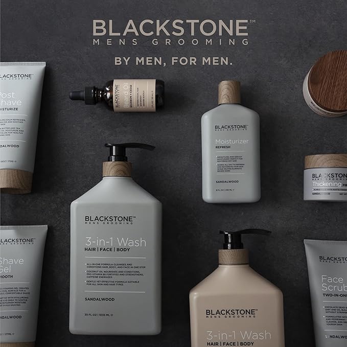 Blackstone Men's Grooming Hair Styling Pomade - Medium Hold with Natural Shine | Bourbon + Cedar (4 oz)