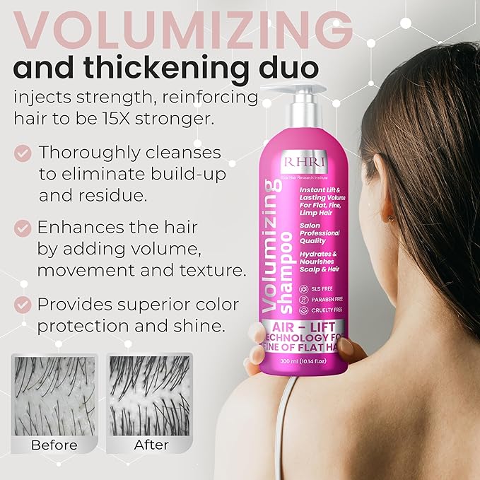 Volumizing Shampoo and Conditioner Set for Fine Hair, Boosts Volume & Shine