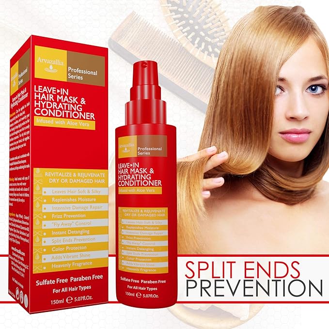 Arvazallia Leave-in Hair Mask & Conditioner Spray for Dry or Damaged Hair