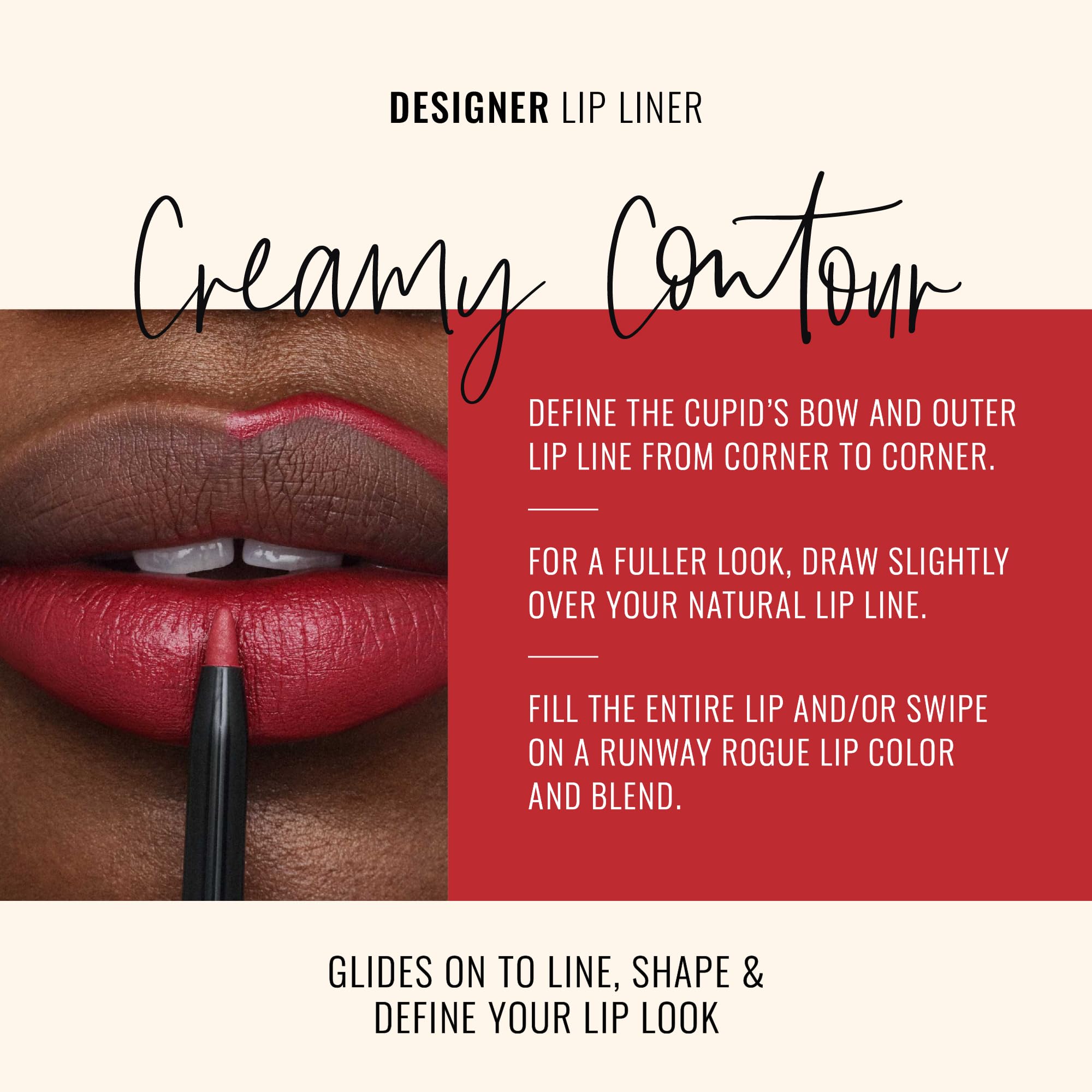 Runway Rogue Matte Lip Liner Pencil with Sharpener, ‘In the Press’